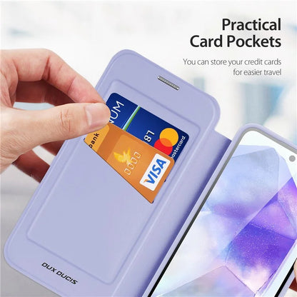 DUX DUCIS Skin X Pro for Samsung Galaxy A55 5G Magnetic Phone Case Leather Card Slots Flip Cover