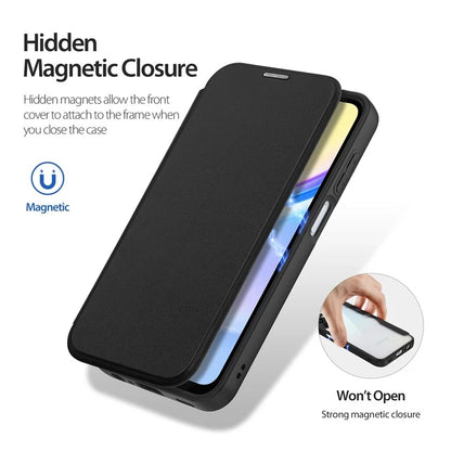 DUX DUCIS Skin X Pro for Samsung Galaxy A15 4G / A15 5G Leather Case Card Slots Flip Phone Cover