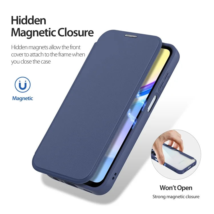 DUX DUCIS Skin X Pro for Samsung Galaxy A15 4G / A15 5G Leather Case Card Slots Flip Phone Cover