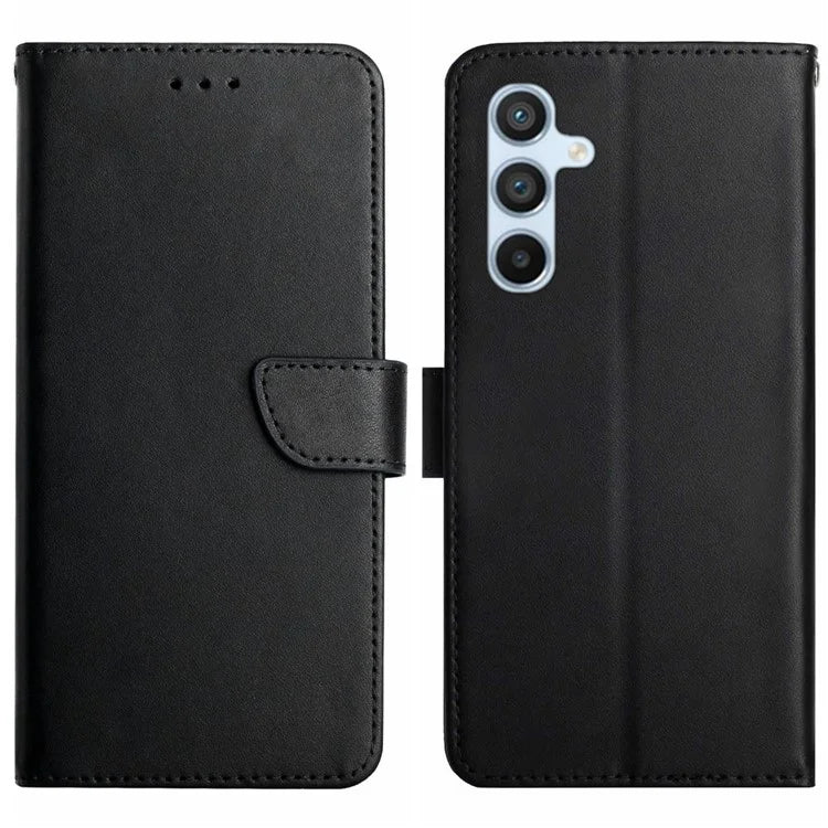 HT02 For Samsung Galaxy M55 5G / C55 5G / F55 5G Nappa Texture Phone Case Genuine Cow Leather Flip Stand Cover