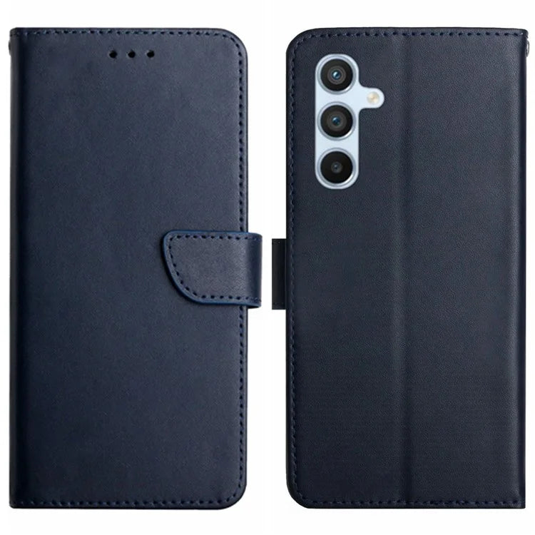 HT02 For Samsung Galaxy M55 5G / C55 5G / F55 5G Nappa Texture Phone Case Genuine Cow Leather Flip Stand Cover