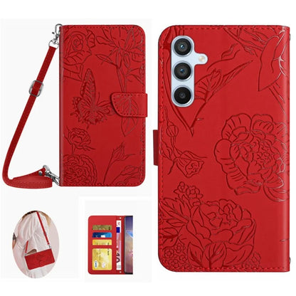 HT03 For Samsung Galaxy M55 5G / C55 5G / F55 5G Case Butterfly Leather Phone Cover with Shoulder Strap