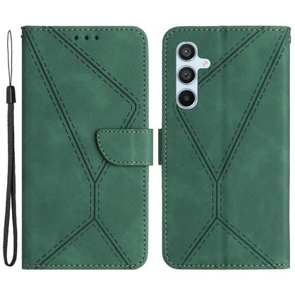 HT05 For Samsung Galaxy M55 5G / C55 5G / F55 5G Case Lines Imprinted Leather Wallet Stand Cover