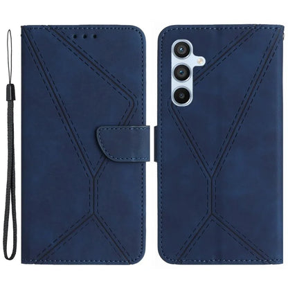 HT05 For Samsung Galaxy M55 5G / C55 5G / F55 5G Case Lines Imprinted Leather Wallet Stand Cover