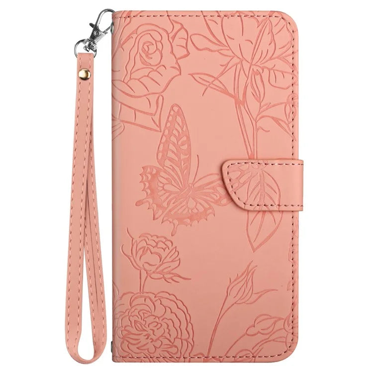 HT03 For iPhone SE (2024) Leather Case Imprinted Phone Cover with Strap