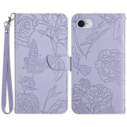 HT03 For iPhone SE (2024) Leather Case Imprinted Phone Cover with Strap