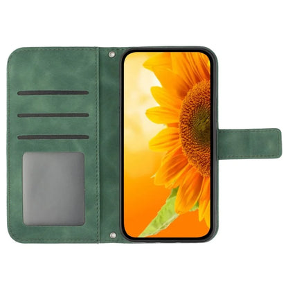 HT04 For iPhone SE (2024) Case Sunflower PU Leather+TPU Phone Cover with Shoulder Strap