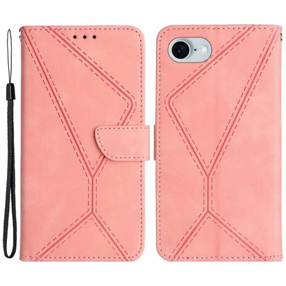 HT05 For iPhone SE (2024) Case Shockproof Lines Imprinted PU Leather Phone Cover