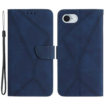 HT05 For iPhone SE (2024) Case Shockproof Lines Imprinted PU Leather Phone Cover