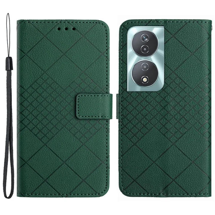 HT06 For Honor 90 Smart / X7b 4G Drop-proof Phone Case Shockproof PU Leather Wallet Cover