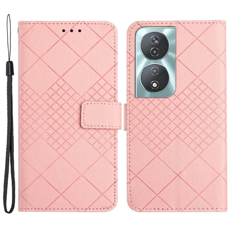 HT06 For Honor 90 Smart / X7b 4G Drop-proof Phone Case Shockproof PU Leather Wallet Cover