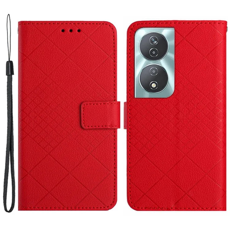 HT06 For Honor 90 Smart / X7b 4G Drop-proof Phone Case Shockproof PU Leather Wallet Cover