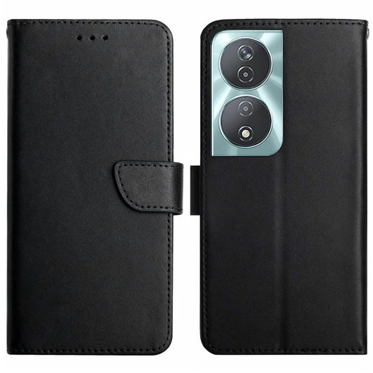 HT02 For Honor 90 Smart Cell Phone Cases Nappa Texture Genuine Cow Leather Stand Cover