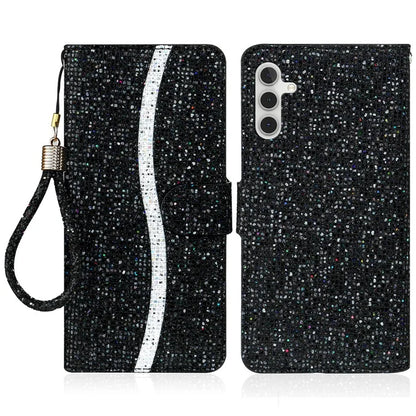 For Samsung Galaxy A15 5G Leather Case Glitter Splicing Phone Cover with Wallet Card Slots