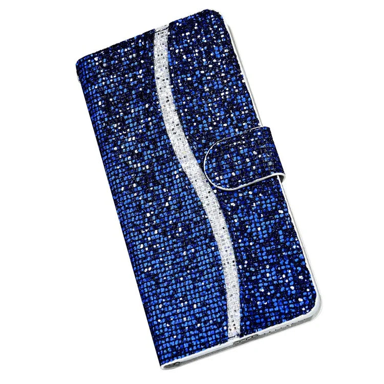 For Samsung Galaxy A15 5G Leather Case Glitter Splicing Phone Cover with Wallet Card Slots