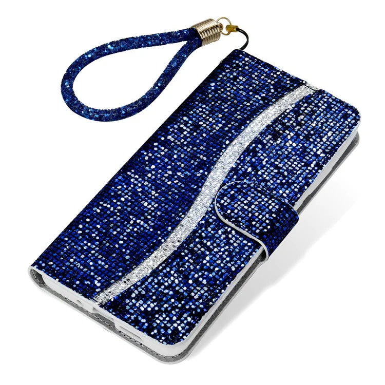 For Samsung Galaxy A15 5G Leather Case Glitter Splicing Phone Cover with Wallet Card Slots