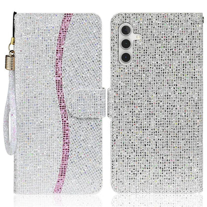 For Samsung Galaxy A15 5G Leather Case Glitter Splicing Phone Cover with Wallet Card Slots