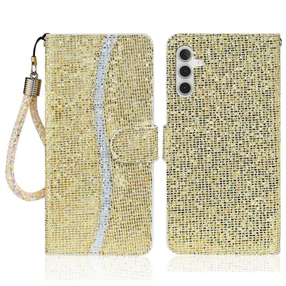 For Samsung Galaxy A15 5G Leather Case Glitter Splicing Phone Cover with Wallet Card Slots
