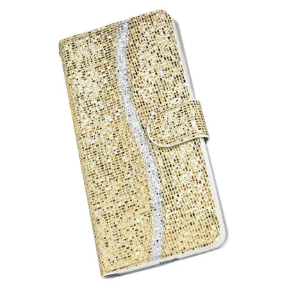 For Samsung Galaxy A15 5G Leather Case Glitter Splicing Phone Cover with Wallet Card Slots