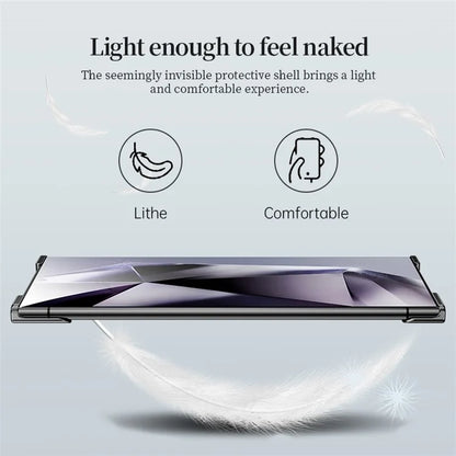 For Samsung Galaxy S23 Ultra Bumper Case Aluminium Alloy Frameless Phone Cover Built-In Lens Glass Film
