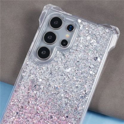 For Samsung Galaxy S22 Ultra 5G Cover Gradient TPU+Acrylic Cell Phone Case with Strap