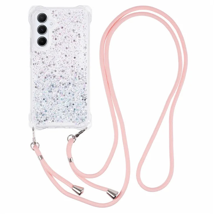 For Samsung Galaxy A13 5G Wholesale Phone Cases TPU+Acrylic Anti-drop Dual Color Cover with Strap