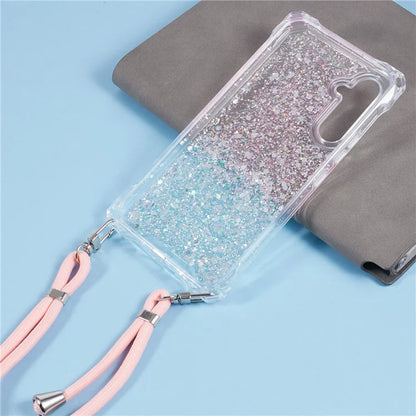 For Samsung Galaxy A13 5G Wholesale Phone Cases TPU+Acrylic Anti-drop Dual Color Cover with Strap