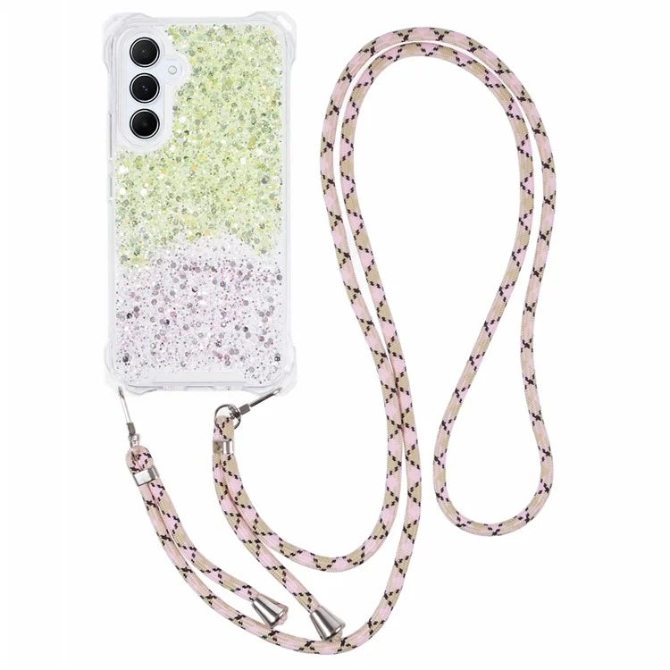For Samsung Galaxy A13 5G Wholesale Phone Cases TPU+Acrylic Anti-drop Dual Color Cover with Strap
