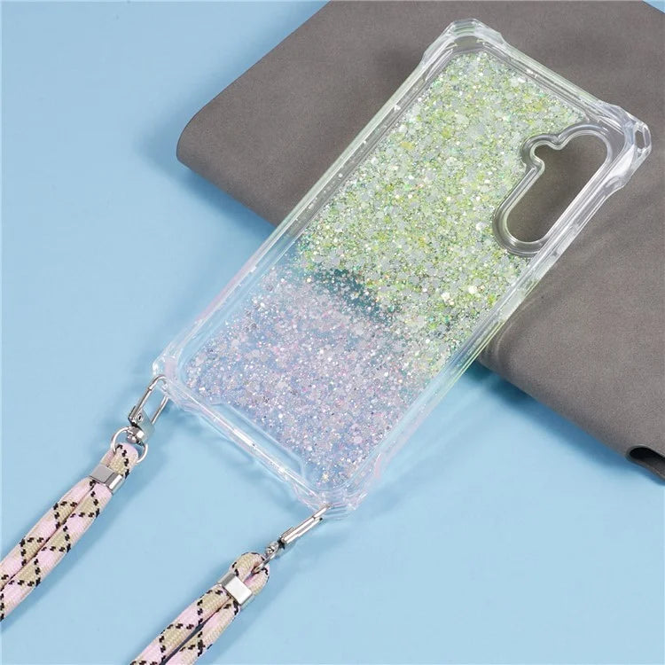 For Samsung Galaxy A13 5G Wholesale Phone Cases TPU+Acrylic Anti-drop Dual Color Cover with Strap