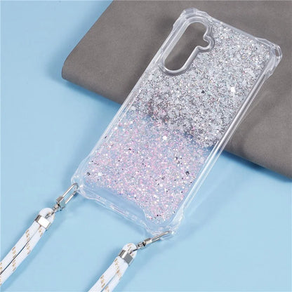 For Samsung Galaxy A13 5G Wholesale Phone Cases TPU+Acrylic Anti-drop Dual Color Cover with Strap