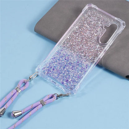 For Samsung Galaxy A13 5G Wholesale Phone Cases TPU+Acrylic Anti-drop Dual Color Cover with Strap