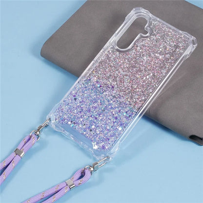 For Samsung Galaxy A13 5G Wholesale Phone Cases TPU+Acrylic Anti-drop Dual Color Cover with Strap