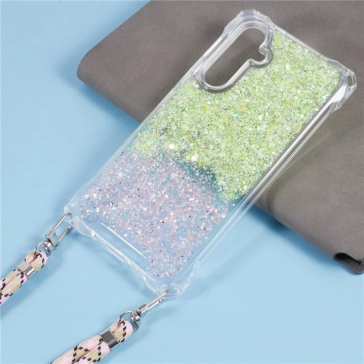 For Samsung Galaxy A14 4G / 5G Wholesale Phone Cases Gradient Color TPU+Acrylic Cover with Strap