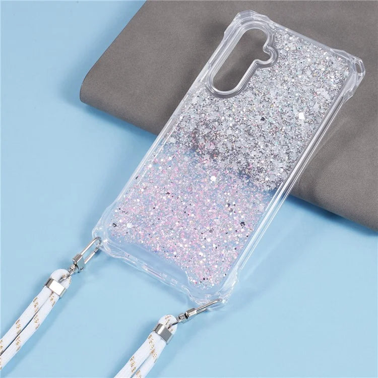 For Samsung Galaxy A14 4G / 5G Wholesale Phone Cases Gradient Color TPU+Acrylic Cover with Strap