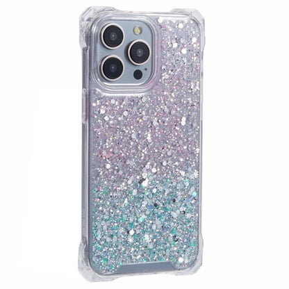 For iPhone 13 Pro Dual-Color Gradient Phone Case TPU+Acrylic Back Shell with Strap