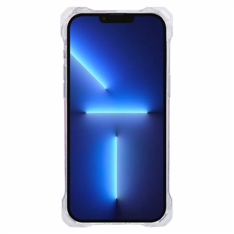 For iPhone 13 Pro Dual-Color Gradient Phone Case TPU+Acrylic Back Shell with Strap