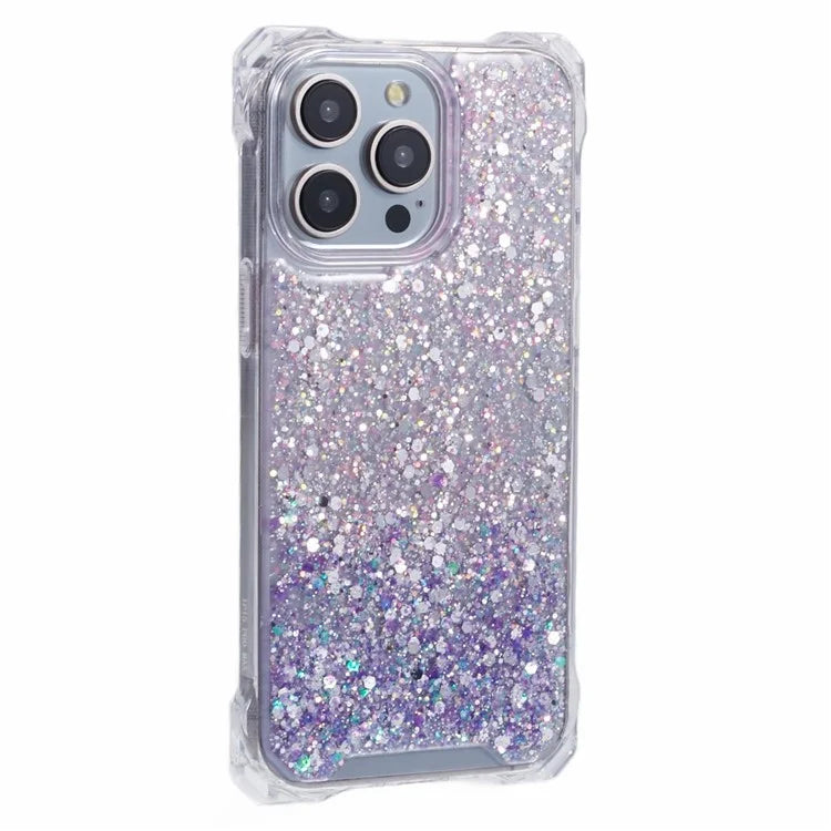 For iPhone 13 Pro Dual-Color Gradient Phone Case TPU+Acrylic Back Shell with Strap