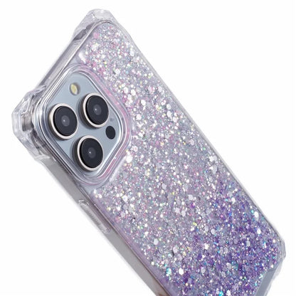 For iPhone 13 Pro Dual-Color Gradient Phone Case TPU+Acrylic Back Shell with Strap