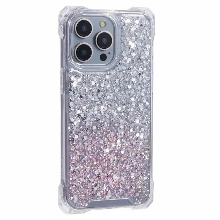 For iPhone 13 Pro Dual-Color Gradient Phone Case TPU+Acrylic Back Shell with Strap