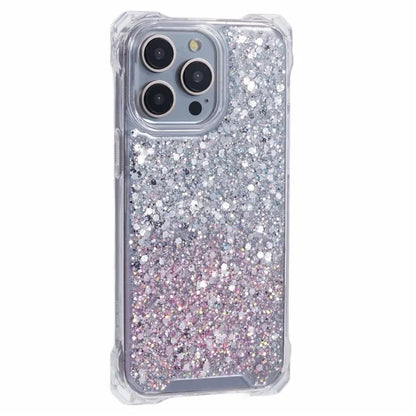 For iPhone 13 Pro Dual-Color Gradient Phone Case TPU+Acrylic Back Shell with Strap