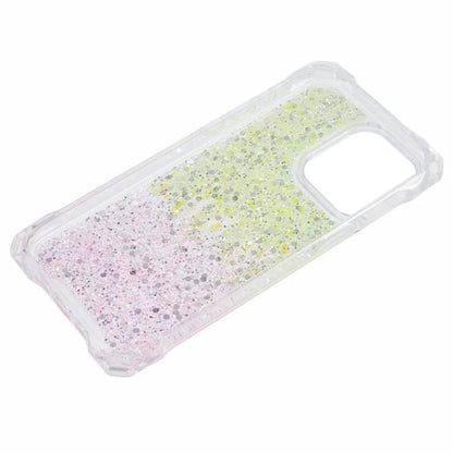 For iPhone 13 Pro Dual-Color Gradient Phone Case TPU+Acrylic Back Shell with Strap