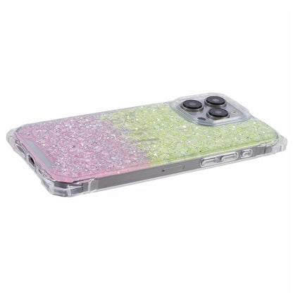 For iPhone 13 Pro Dual-Color Gradient Phone Case TPU+Acrylic Back Shell with Strap