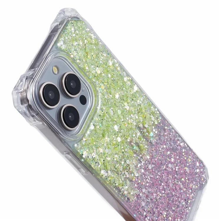 For iPhone 13 Pro Dual-Color Gradient Phone Case TPU+Acrylic Back Shell with Strap