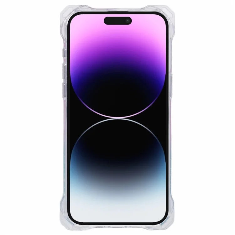 For iPhone 14 Pro Cell Phone Cases Dual-Color Gradient TPU+Acrylic Back Shell with Strap