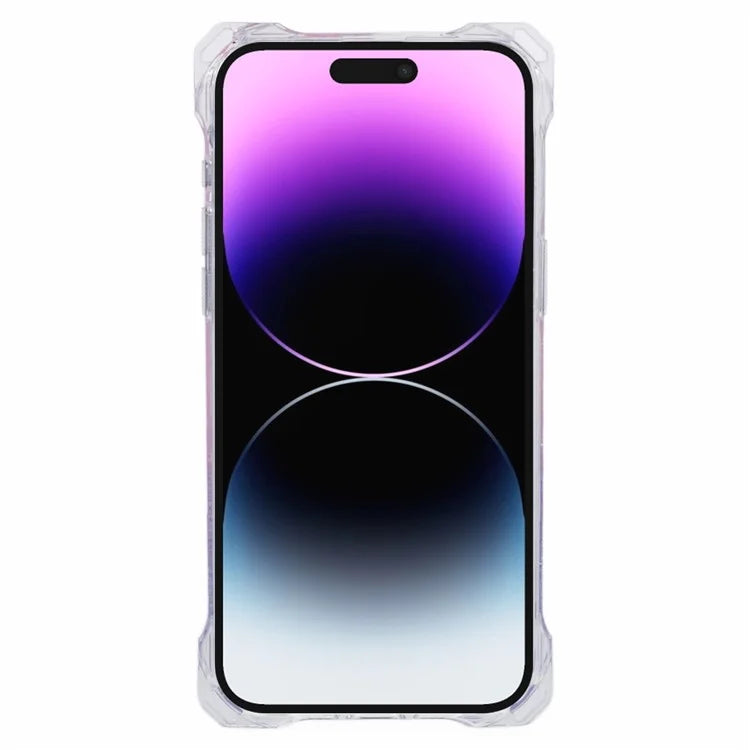 For iPhone 14 Pro Cell Phone Cases Dual-Color Gradient TPU+Acrylic Back Shell with Strap