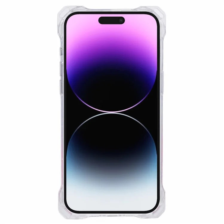 For iPhone 14 Pro Cell Phone Cases Dual-Color Gradient TPU+Acrylic Back Shell with Strap