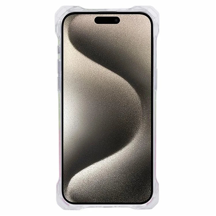 For iPhone 15 Pro Dual-Color Gradient Case Anti-drop TPU+Acrylic Phone Cover with Long Strap