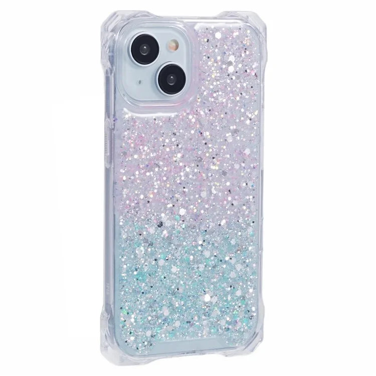 For iPhone 15 Plus Cover Gradient Anti-scratch TPU+Acrylic Cell Phone Case
