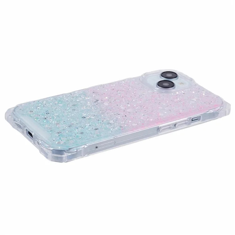 For iPhone 15 Plus Cover Gradient Anti-scratch TPU+Acrylic Cell Phone Case