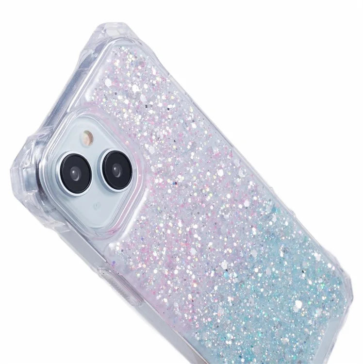 For iPhone 15 Plus Cover Gradient Anti-scratch TPU+Acrylic Cell Phone Case